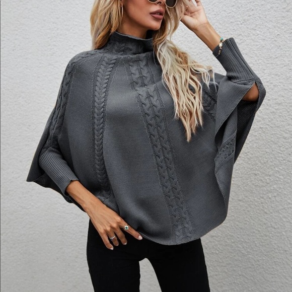 Boho cable knit sweater dark gray - Picture 16 of 16